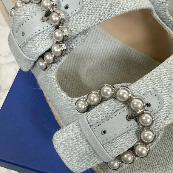 Stuart Weitzman Tomi Pearl Espadrille Slides - Picture 13 of 15